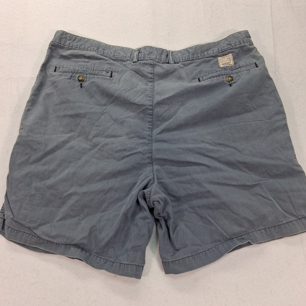 County Seat Shorts Mens 38 Pleated Front Slate Blue Cotton Twill EUC